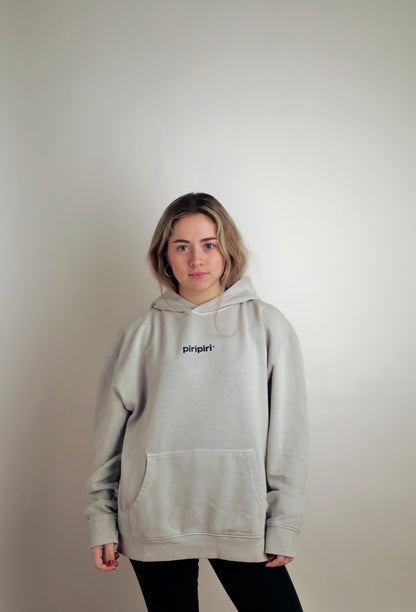 “SKI FOR FUN” LIGHT GREY OVERSIZED HOODIE